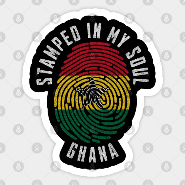 Stamped in My Soul Ghana Flag Design Ghanaian Pride Sticker by Yesteeyear